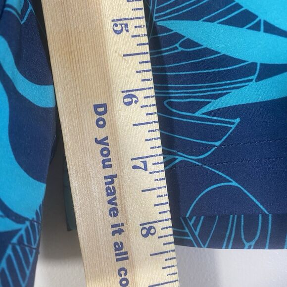 Trinity Coast Swim Trunks Men XS Navy Mint Mesh Lining Side Pockets Floral - Picture 11 of 13